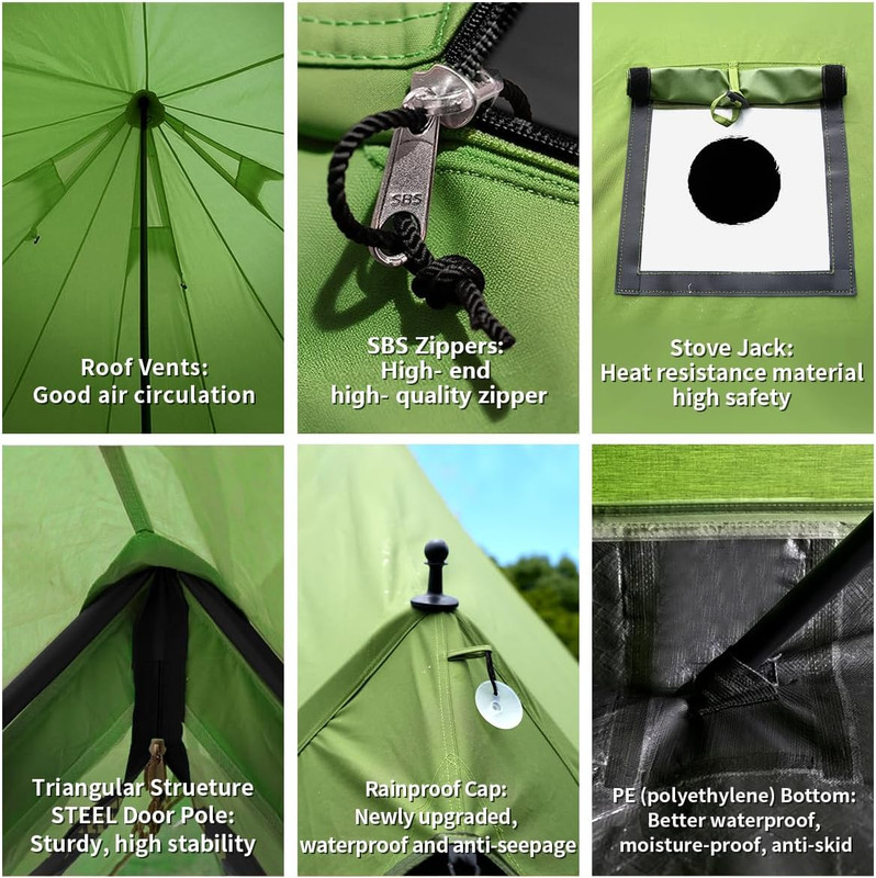 Canvas Bell Yurt Tent with Stove Jack, Waterproof Luxury 4 Season Tents for Fami gallery