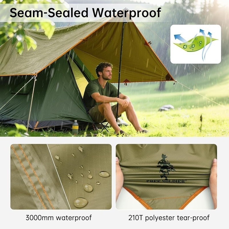 Waterproof Camping Tarp Heavy Duty Backpacking Shelter Rain Fly Awning Gear New gallery