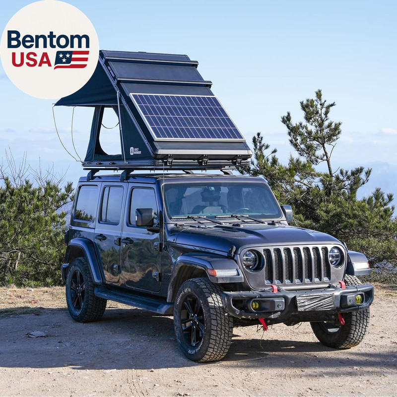 Rooftop Tent Hard Shell with Winter Thermal Layer,Solar Panel Roof Top Tent Hard