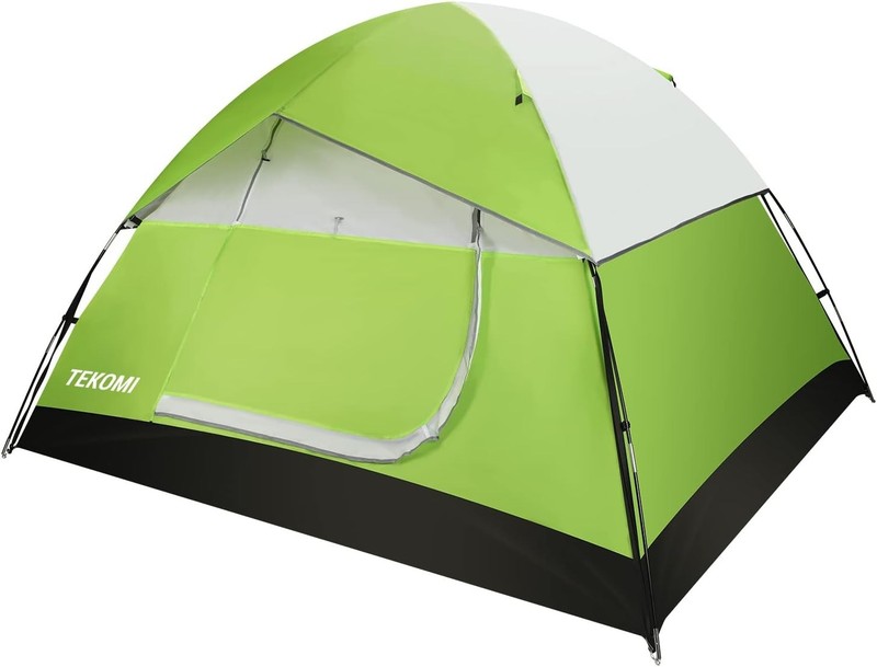 Camping Tent Waterproof Family Dome Tent with Removable Rain Fly 60s SetUp Green