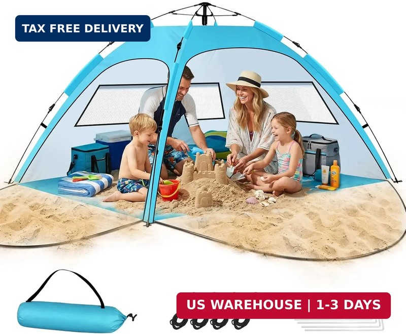 Pop Up Beach Tent Sun Shelter – Easy Set up in 3S Instant, Tents for 4/5 Person