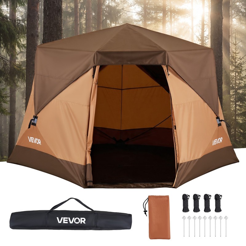 VEVOR Camping Tent 6 Person Instant Cabin Tent Large Family Pop Up Tent Rainfly