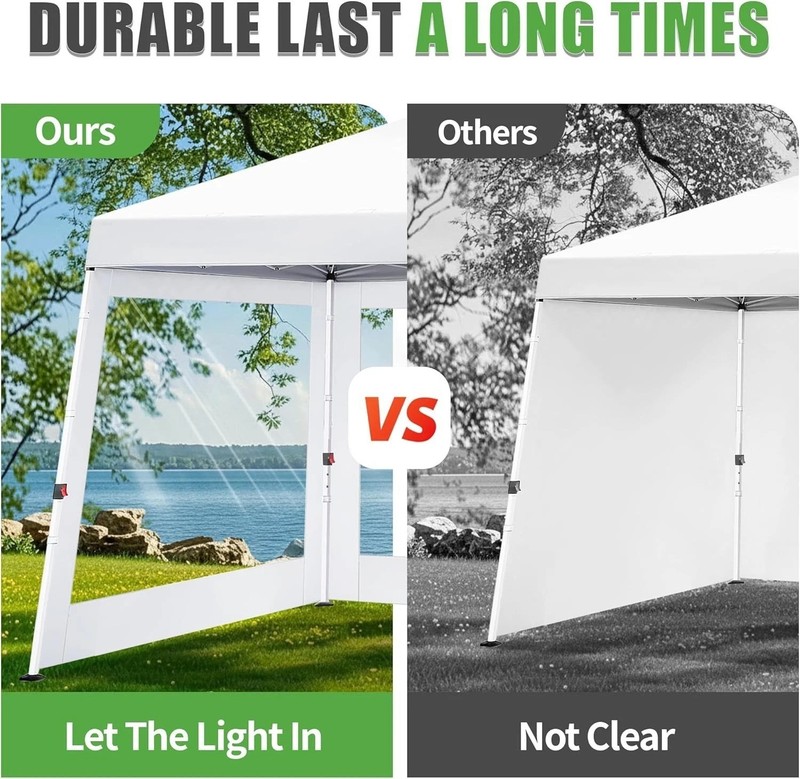 Clear Canopy Sidewalls for 10x10 Slant Leg Pop Up Tent,3 Pack Sunwalls Only,B... gallery