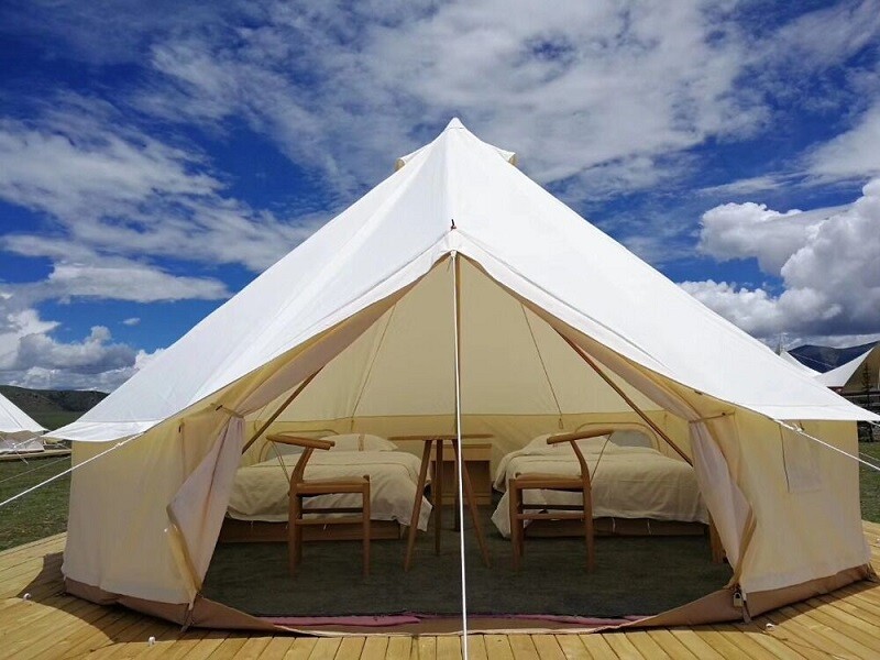 US Ship Outdoor Waterproof Glamping 5M Oxford Bell Tent Family Camping Bell Yurt