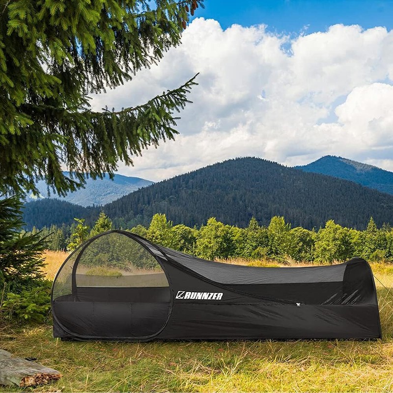 Single Person Pop Up Tent, 1 Person Mosquito Net Tent Mesh Top for Head Part gallery