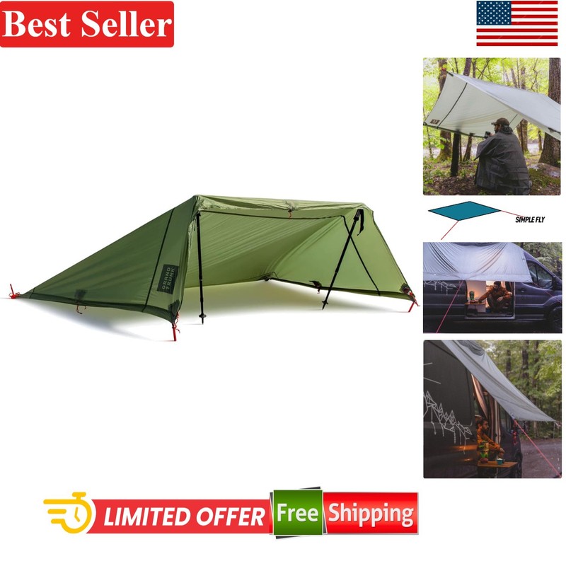 Moab Multi-Use Tarp Shelter Waterproof SIL Nylon Camping Tarp 9'8 x 6'8 1 Pack