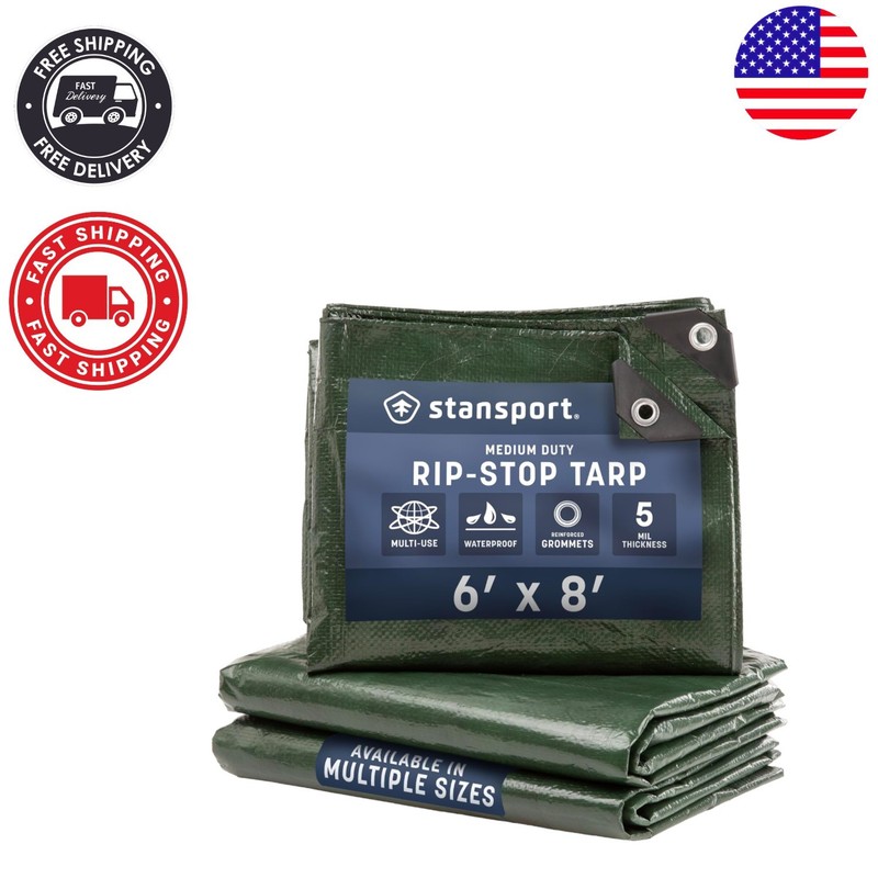 Reliable Dark Green 6′ x 8′ Medium-Duty Tarp – Water-Resistant Outdoor Essential