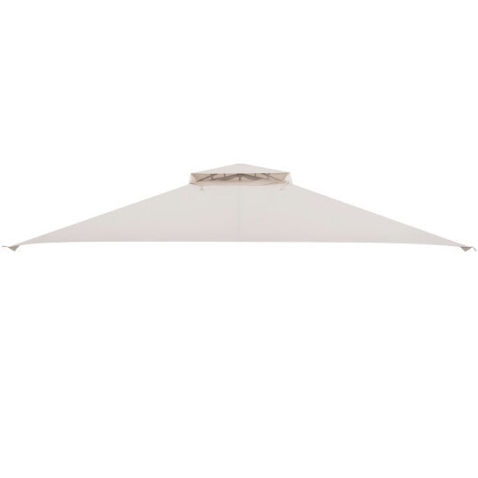 10 x 12 Feet Gazebo Replacement Top with Air Vent and Drainage Holes-Beige