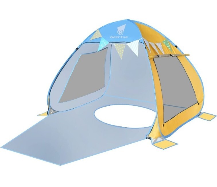 Pop up tent For Beach Children Blue and Yellow gallery