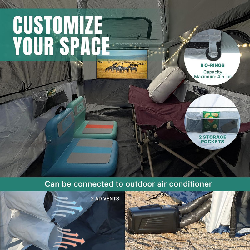 Truck Bed Tent for Camping 5.5Ft-8Ft for 2+1 People, 2 Mins Fast Setup Inflatabl gallery