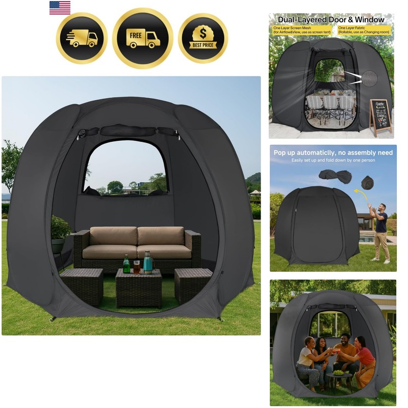 Pop Up Screen Tent House Canopy Sun Shelter Lightweight UV Water Resistant