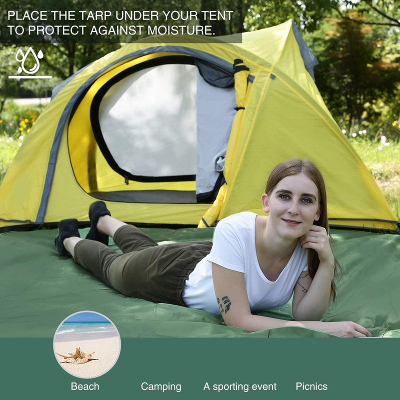 Multifunctional Camping Tarp 83"x95" - Lightweight & Water-Resistant Design gallery