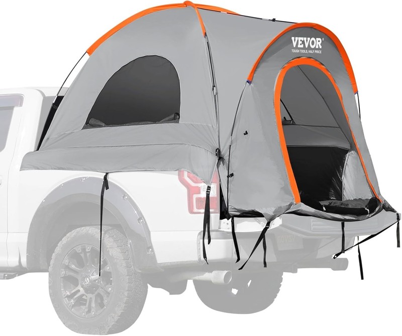 Pickup Truck Tent Truck Bed Tent for Camping Waterproof Fit 5.5′-6′ Bed 2 person