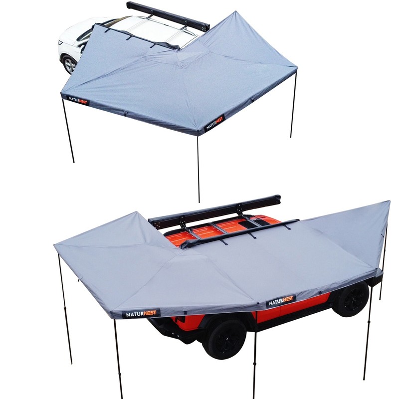 Naturnest 270° Car Awning Rooftop Tent Side Freestanding Awning for SUV Trucks