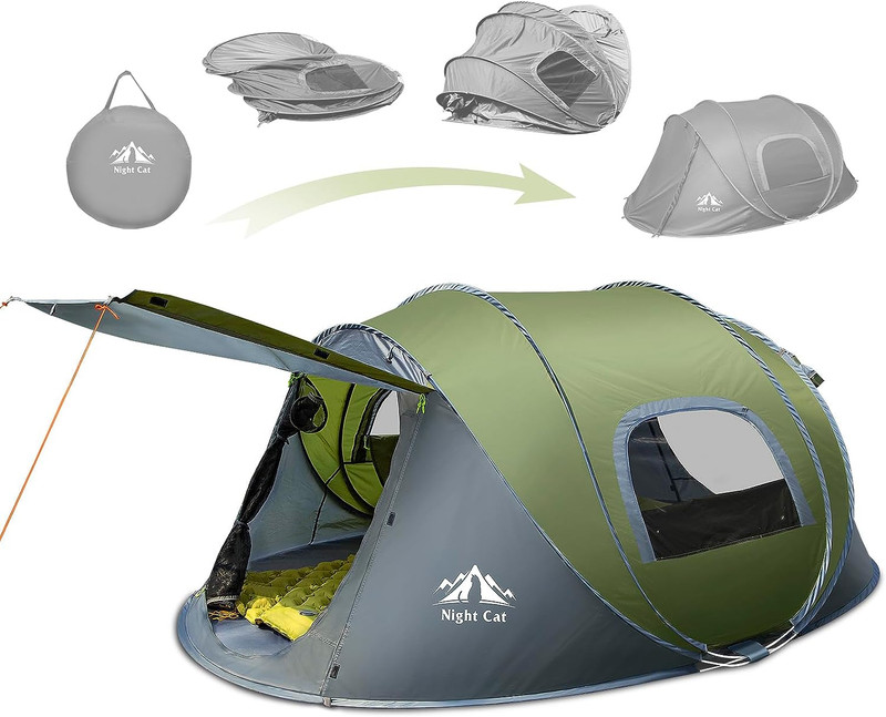 Pop-Up Camping Tent: 2 Person Tent Waterproof Instant Easy Setup Family Tent