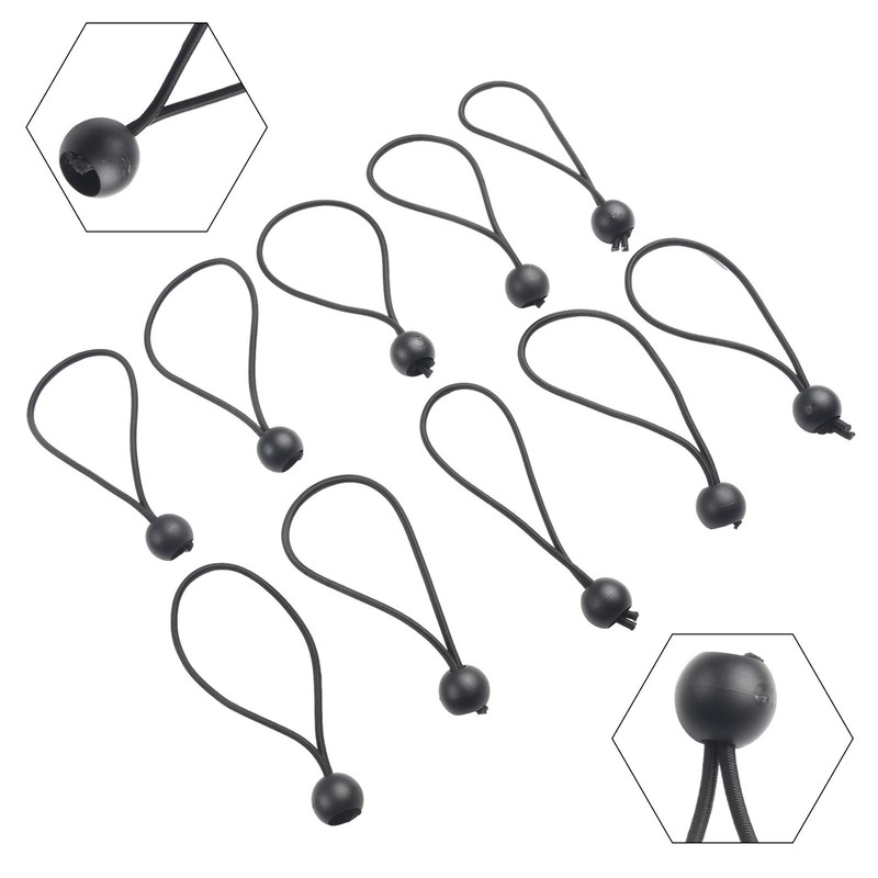 Convenient Elastic Tarp Ties 30pcs Ball Tie Rope for For tent Canopy Hiking gallery