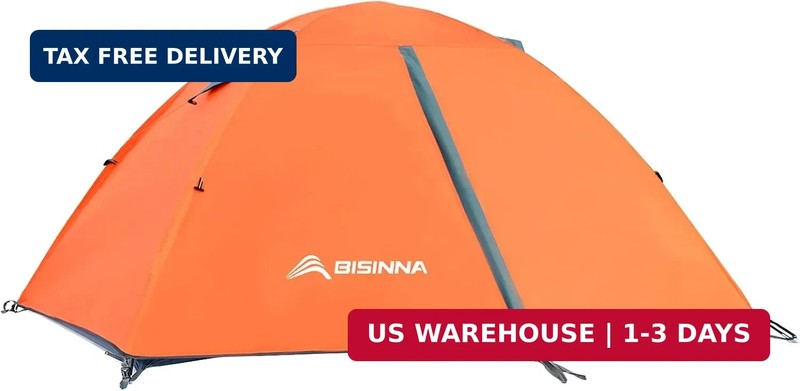 BISINNA 2/4 Person Camping Tent Lightweight Backpacking Tent Waterproof Windproo