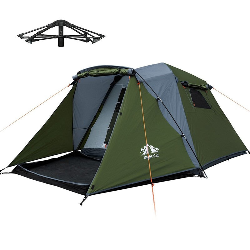 3 Person Teepee Camping Tent Family Outdoor Sleeping Dome Shelter with Carry Bag