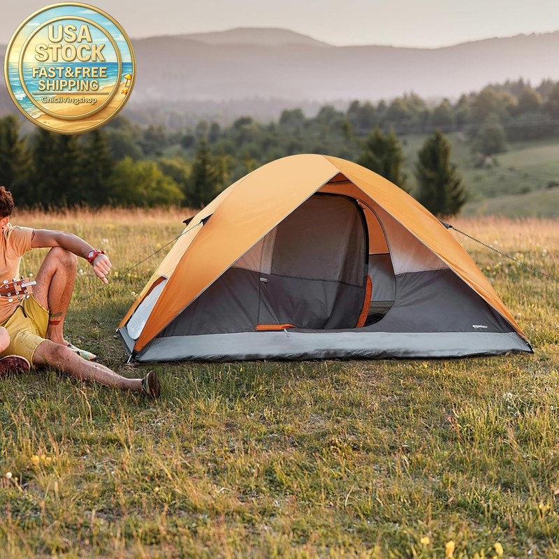 Camping Tent 3-Season Dome Design Rainfly 2 Person Polyester Outdoor Imported gallery