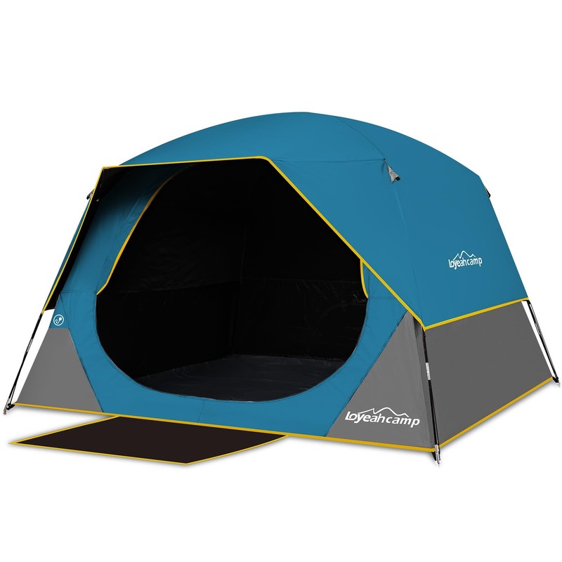4/6 Person Blackout Camping Tent, Easy Setup Waterproof Family Dome Tent for Cam