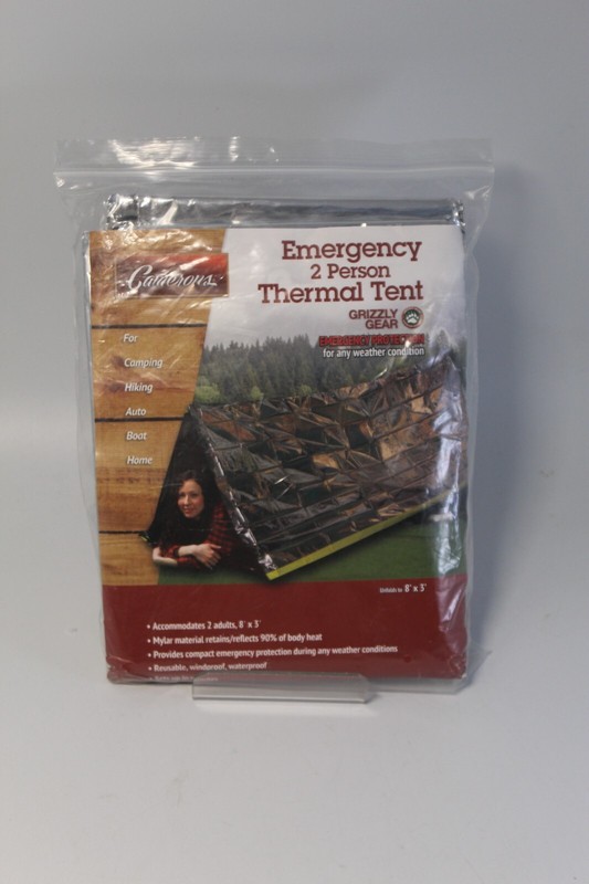 Grizzly Gear Emergency Thermal Tent Weatherproof Mylar Disaster Survival 2-Pers.