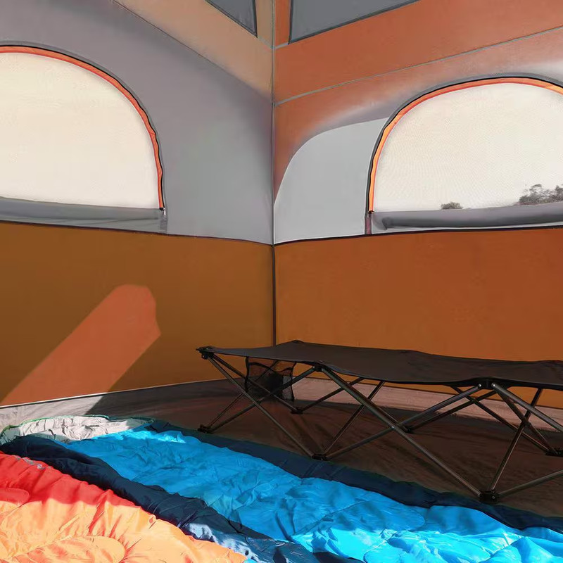 6-Person Orange Waterproof Windproof Easy Setup,Double Layer Family Camping Tent gallery