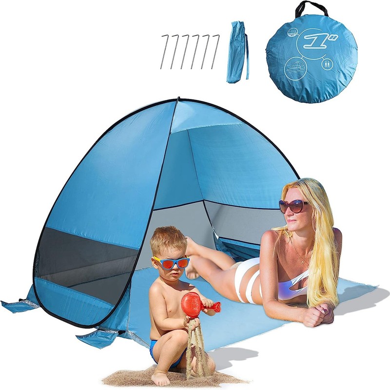 Pop Up Beach Tent Portable Sun Shade Shelter Outdoor Camping Fishing Canopy Blue