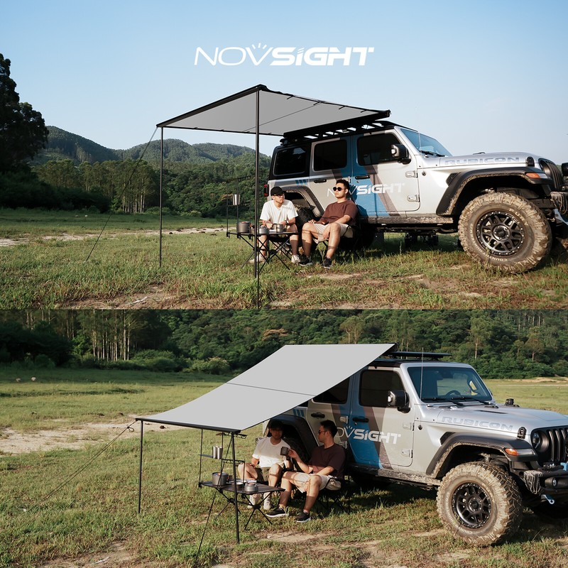 6.6′-9.8′ Car Side Awning Rooftop Pull Out Tent Shelter Vehicle Shades NOVSIGHT