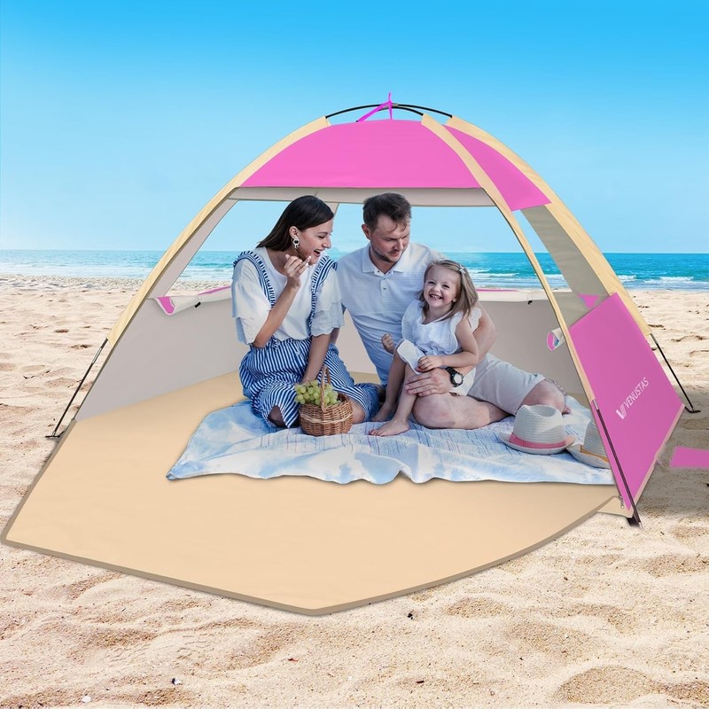 Beach Tent Sun Shelter for 3/4-5/6-7/8-10 Person, UPF 50+ UV Protection Beach... gallery