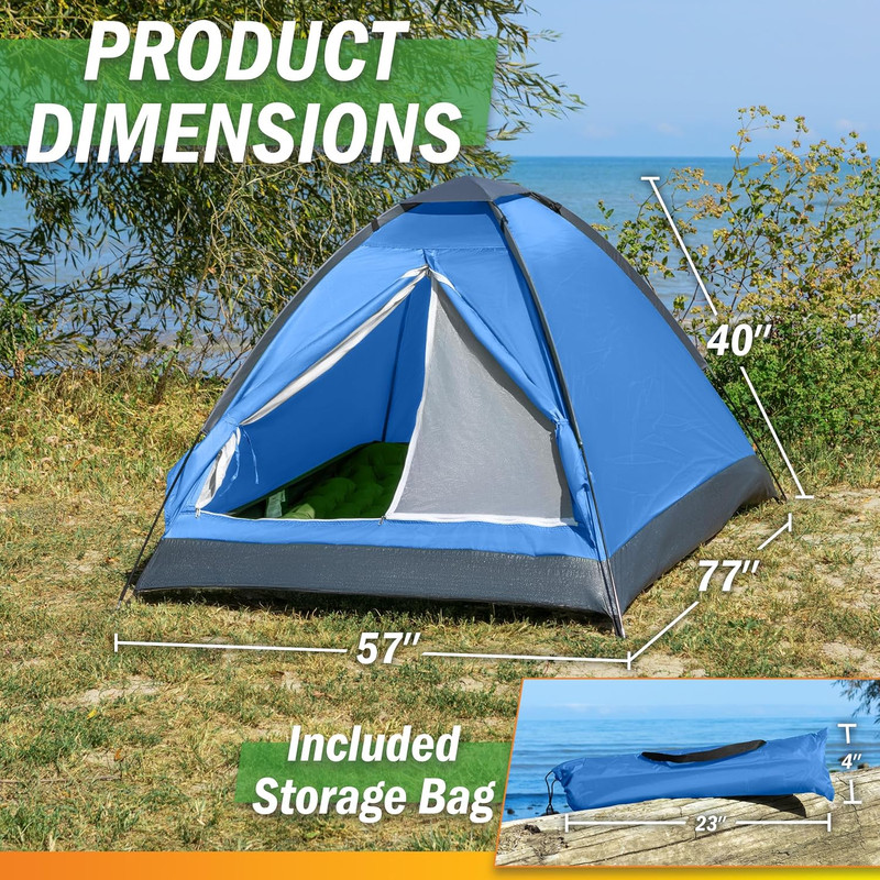 2 Person Lightweight Dome Tent for Kids or Adults with Rain Fly, Carryi gallery