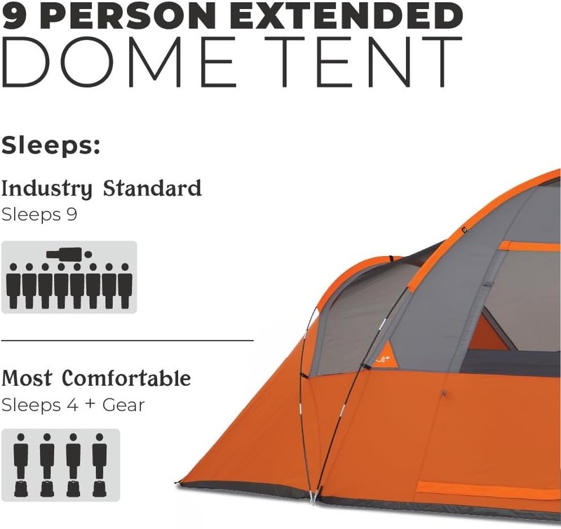 CORE Tent for Family Camping, Hiking and Backpacking | 9 Person gallery