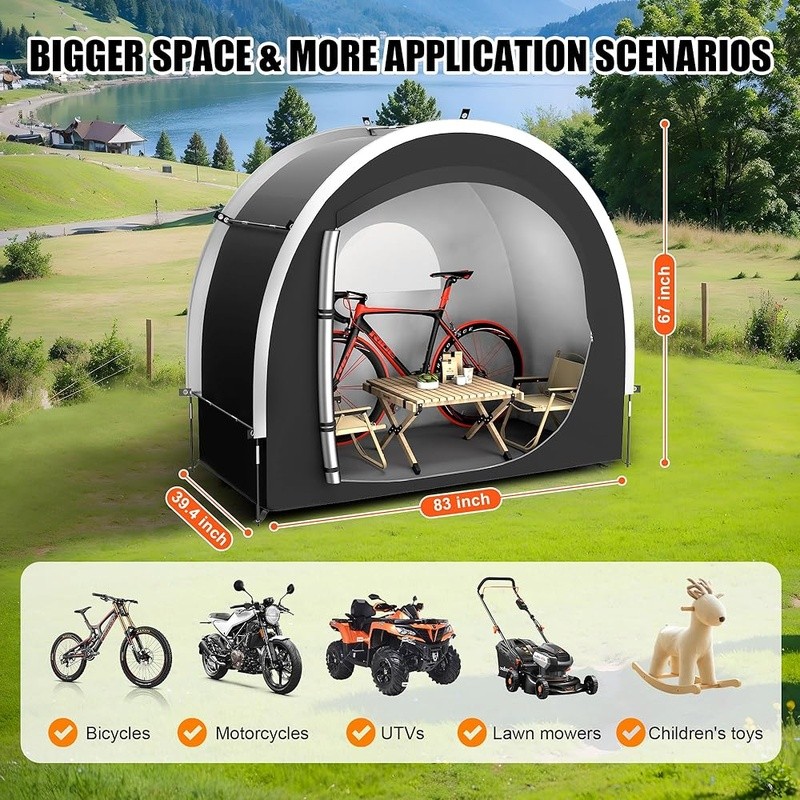 Outdoor Storage Shed Tent Waterproof Windproof Bikes Motorcycles eBikes New gallery