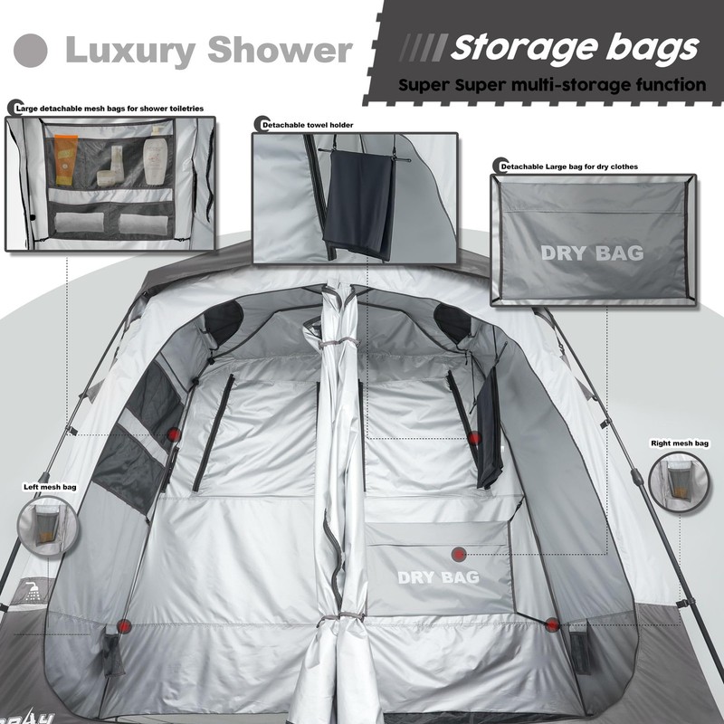 Portable Camping Shower Tent Deluxe Changing Room Easy Set Up Privacy Shelter... gallery