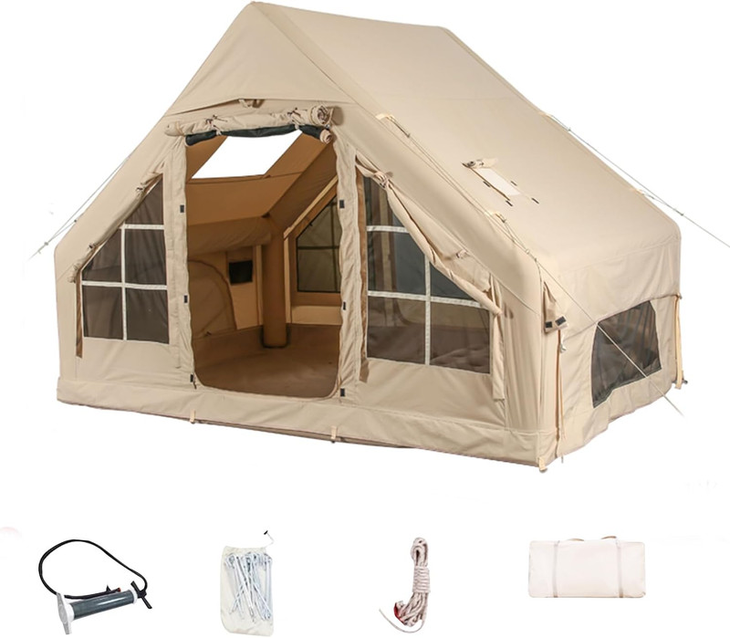 Inflatable Camping Tents with Hand Pump, Air Glamping Tents, Easy Setup Waterpro