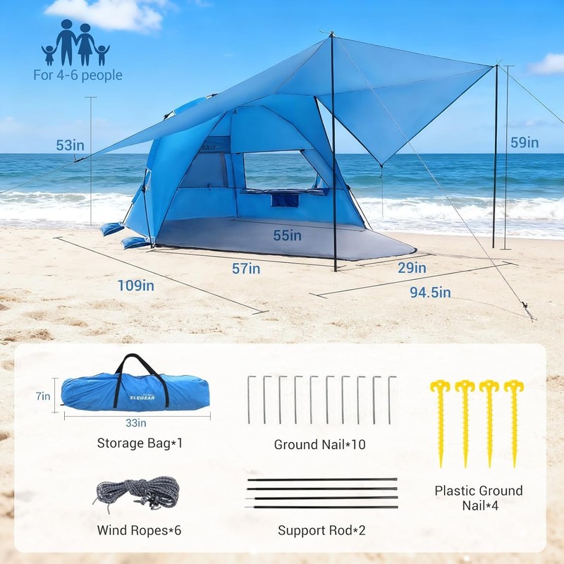 Versatile Beach Tent & Sun Shelter with Wind Resistance – Perfect for Outdoors gallery