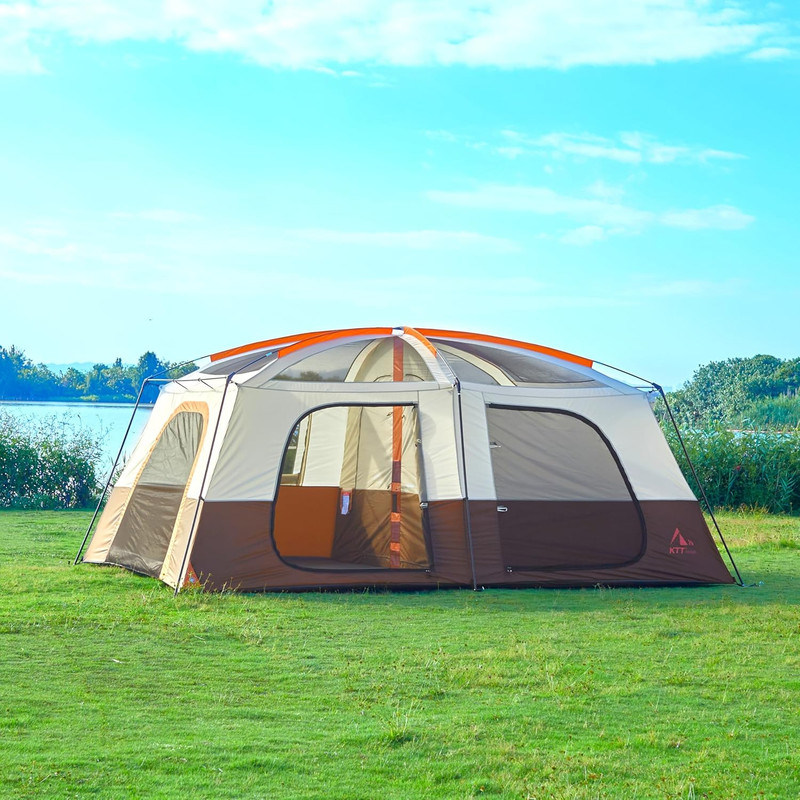 Extra Large Tent 12-14 Person,Family Cabin Tents,2 Rooms,Straight Wall,2 Doors 4 gallery