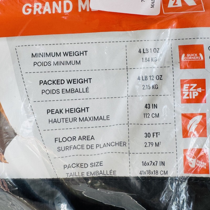 Kelty Grand Mesa 2 Tent 2 Person Backpacking Orange EZ Zip Aluminum Poles gallery