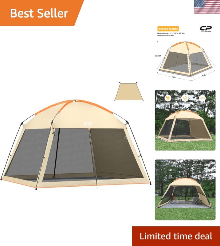 Screen House Room with 1 Pc Removal Wind/Sun Panel Canopy Tent Camping Tent S…