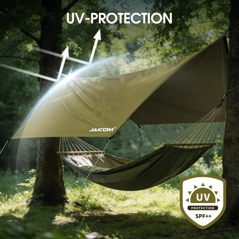 Waterproof Hammock Rain Fly, Portable Camping Tarp - 12Ft X 9.5Ft Large Camp Tar gallery