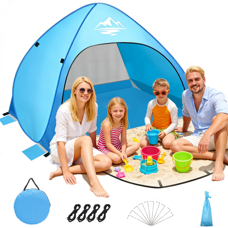 3-4 Person Beach Tent Canopy Waterproof Sun Shelter Automatic Portable