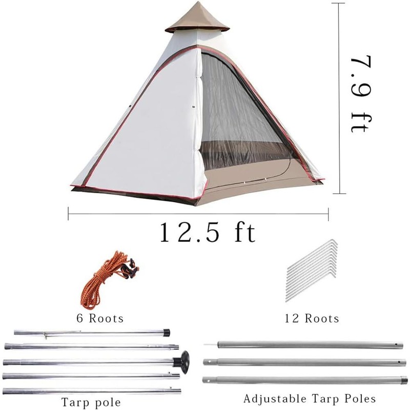 12'x10'x8'Dome Camping Tent 5-6 Person 4 Season Double Layers Waterproof Anti... gallery