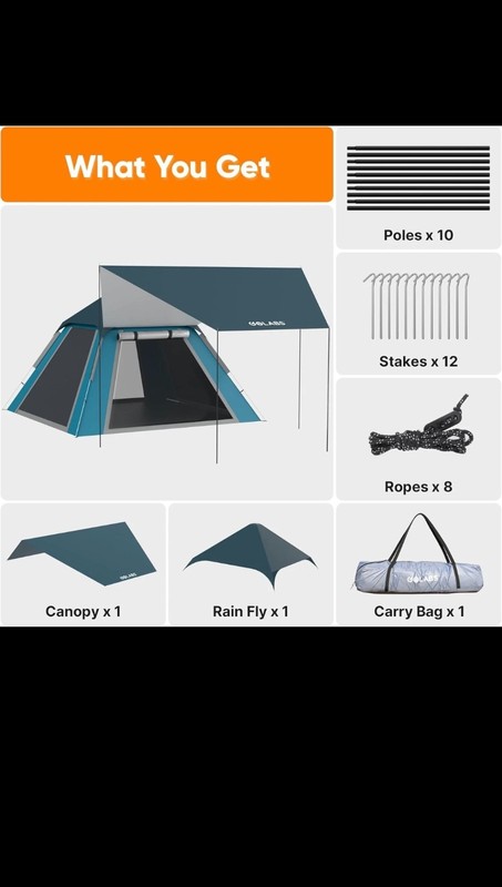 blue outdoor camping tent by GOLABS, water proof, multiple windows, very cozy gallery