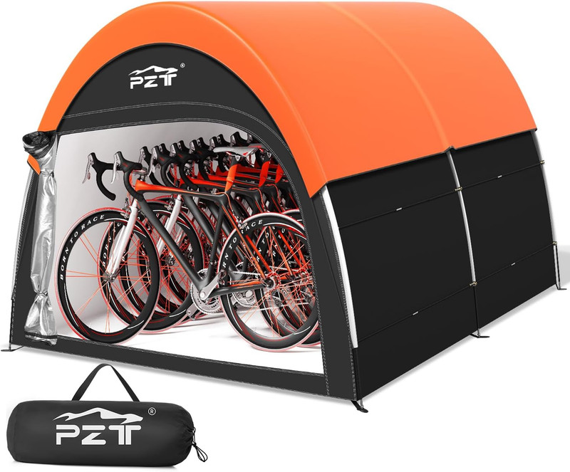 Upgraded Bike Tent with Rain Cover, Portable Outdoor Storage Shed for 8-10 Bikes