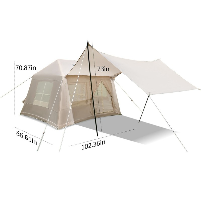 5.72m² Outdoor Inflatable Camping Tent 4 Season Windproof Glamping with Pump gallery