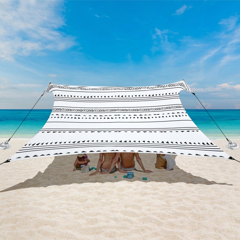 Beach Tent, Beach Canopy Sun Shade UPF 50+, Portable 10×10 FT Camping Sun She…