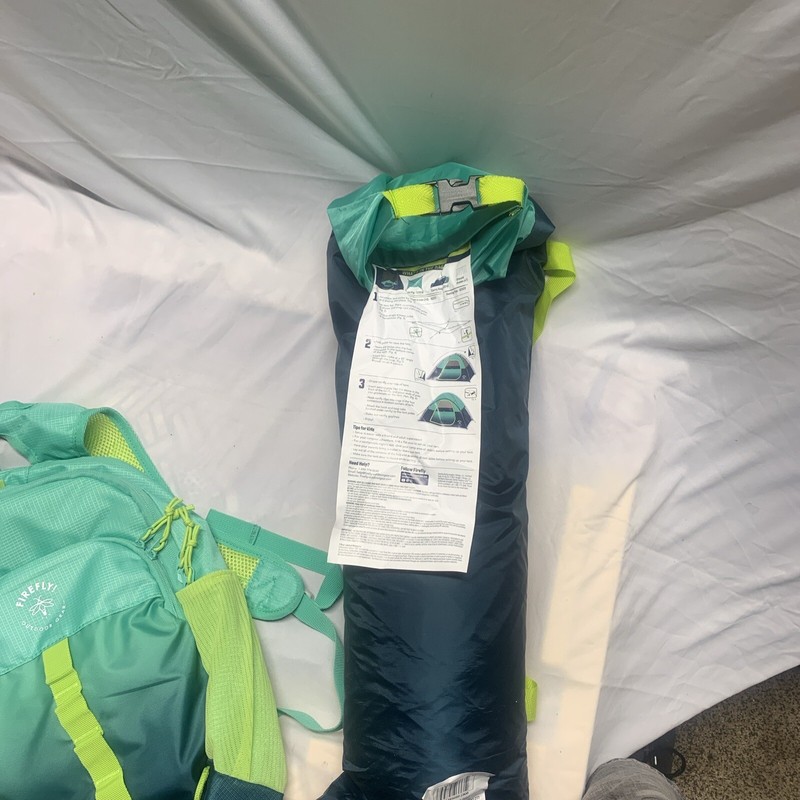 Firefly! Outdoor Back Pack 2-Person Camping Tent – Blue/Green New flashlight