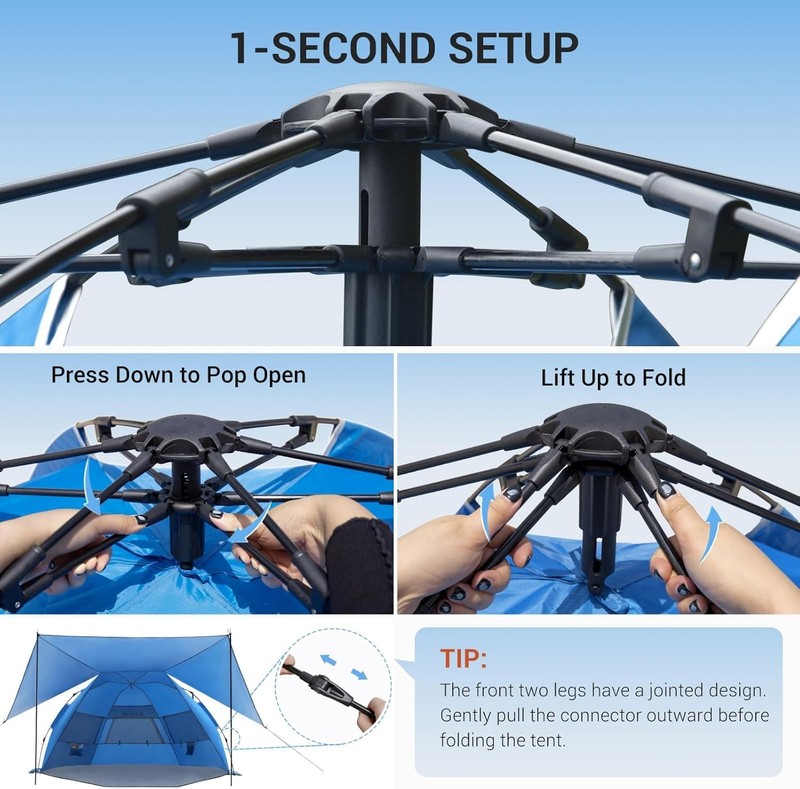 Versatile Beach Tent & Sun Shelter with Wind Resistance – Perfect for Outdoors gallery