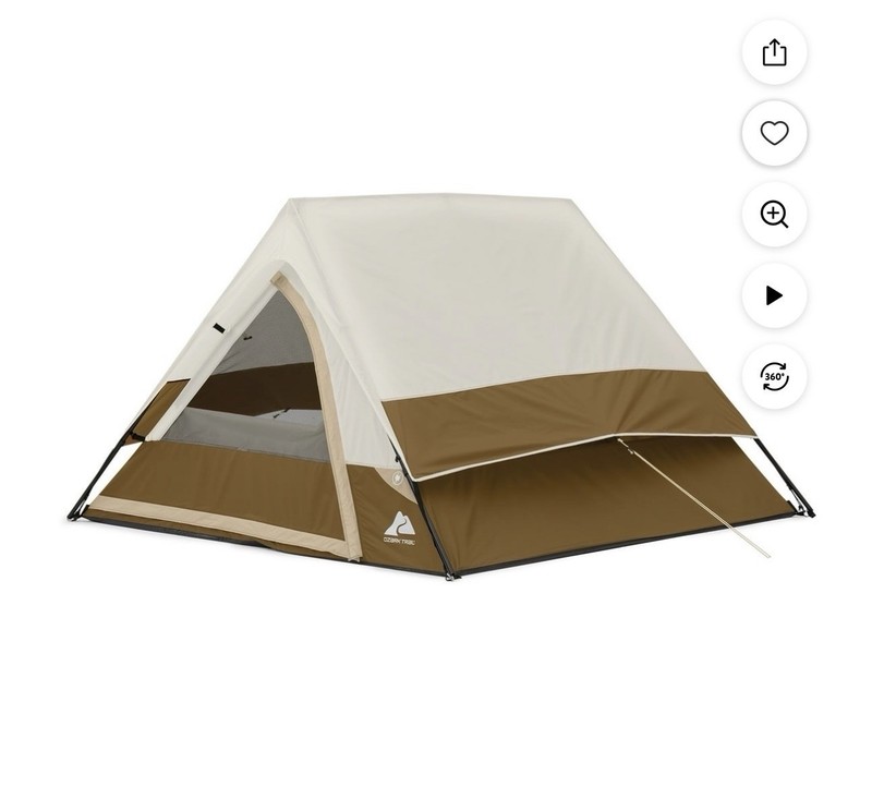 Ozark Trail Ridge/A-Frame 2 Person Tent Removable Rainfly Mesh Panels 7×7 ft