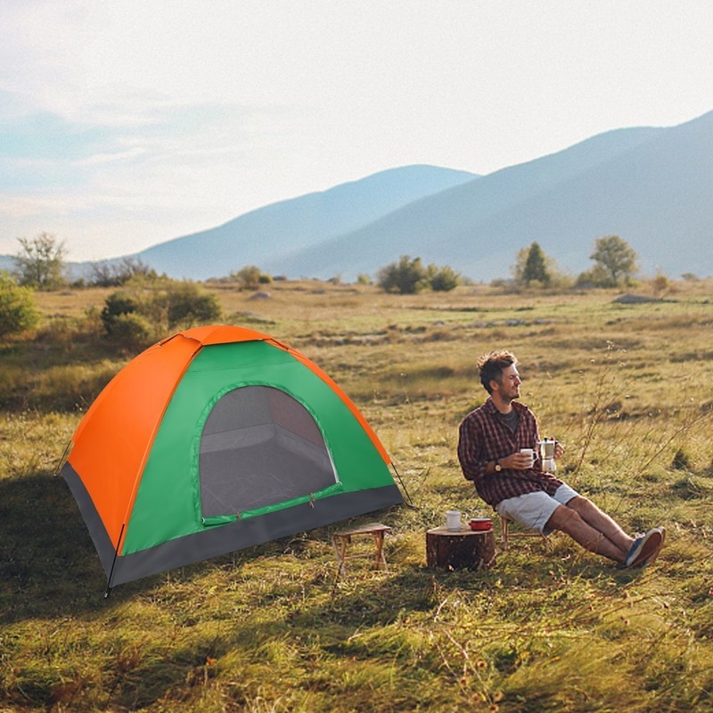 Double Layered Orange Green Tent gallery