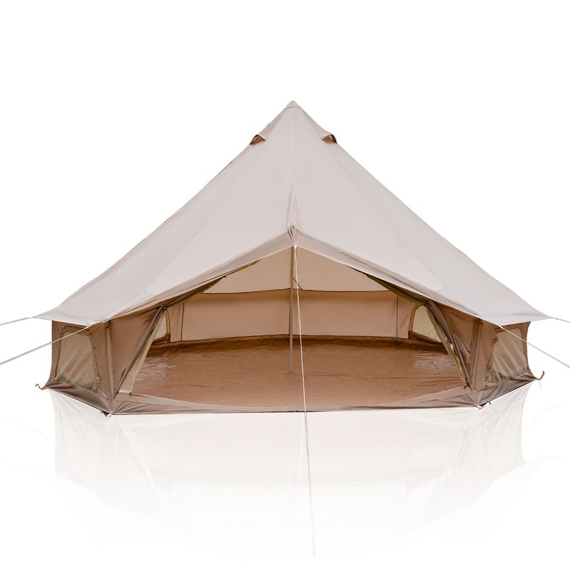 4 Season Bell Tent 13.1 FT Beige Waterproof Glamping Yurt 8 Person Camping gallery